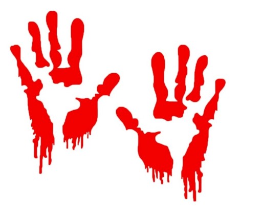 Zdjęcie oferty: Naklejka krwawiące dłonie. Halloween itp. Rozmiar 