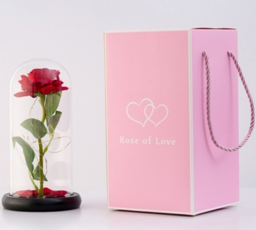 Zdjęcie oferty: WIECZNA RÓŻA W SZKLE ŚWIECĄCA LED PREZENT PUDEŁKO.