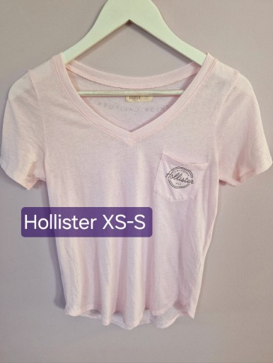 Zdjęcie oferty: Różowy t-shirt, koszulka, bluzka Hollister, XS-S