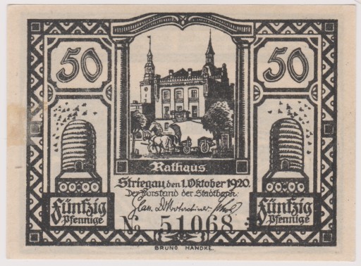 Zdjęcie oferty: Striegau (Strzegom), 50 Pf, 1.10.1920 (51068)