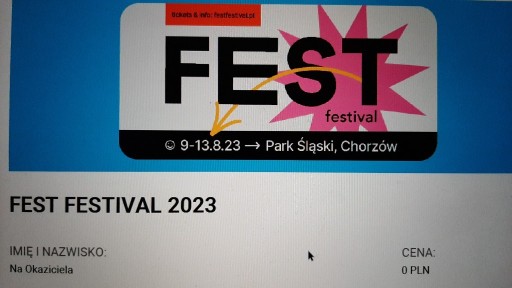 Zdjęcie oferty: Fest Festival - karnet/bilet weekendowy 2szt.