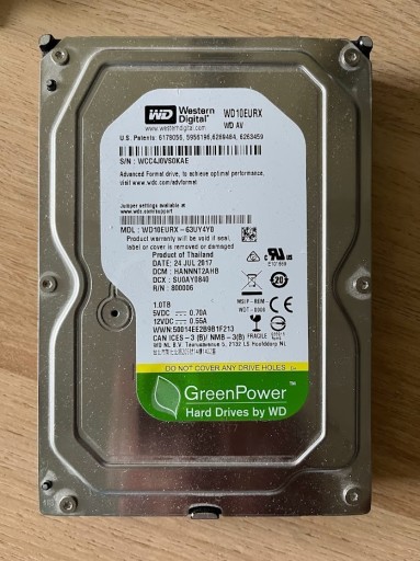 Zdjęcie oferty: Dysk Western Digital WD10EURX 1TB SATA III 3.5''