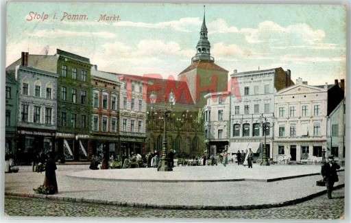 Zdjęcie oferty: SŁUPSK Stolp rynek markt 1908