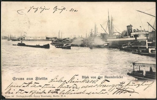 Zdjęcie oferty: SZCZECIN Stettin widok z mostu Baumbrucke  1901