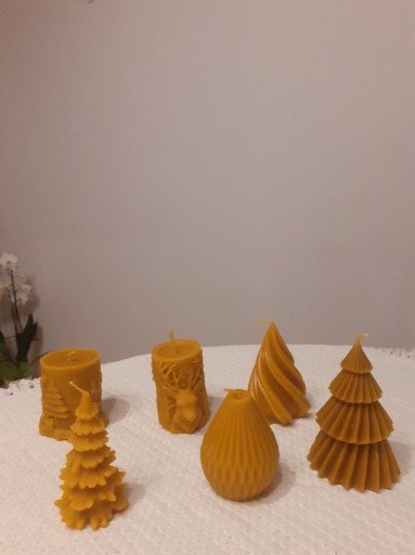 Zdjęcie oferty: Zestaw 6 sztuk świec woskowych z naturalnego wosku pszczelego