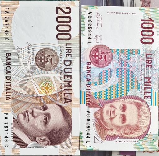 Zdjęcie oferty: Italy set 1000 2000 lire UNC 