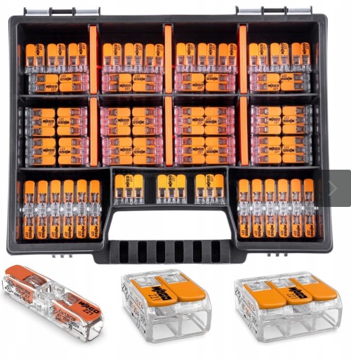 Zdjęcie oferty: Szybkozłączki WAGO zestaw komplet 221 60szt. 221-2411-412-413