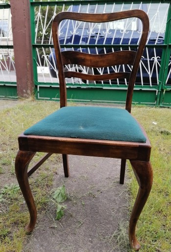 Zdjęcie oferty: Krzesła z lat 50. z odbiciem w kolorze zielonym