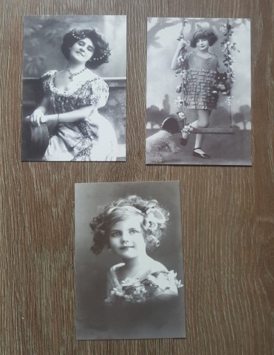 Zdjęcie oferty: Trzy pocztówki z vintage zdjęciami