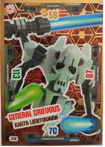 Zdjęcie oferty: LEGO KARTA Star Wars karta Generał Grievous LE12