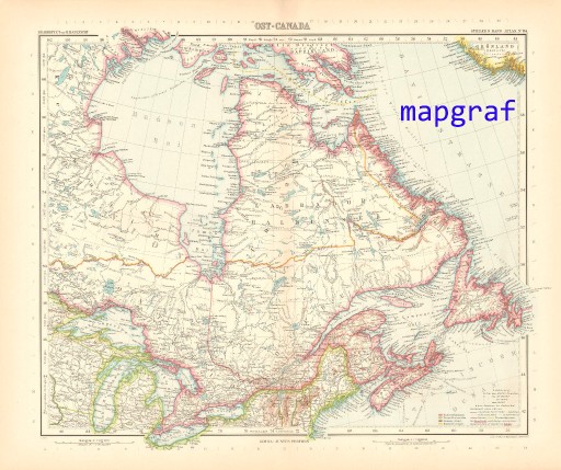 Zdjęcie oferty: WSCHODNIA KANADA oryginalna mapa z 1906 roku 84