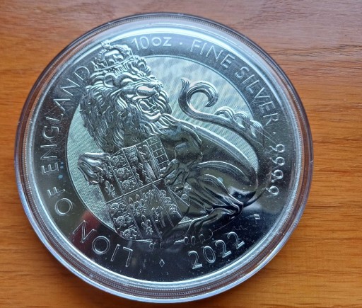 Zdjęcie oferty: Moneta Lew Tudorów 10 OZ srebro(bestie tudorów)