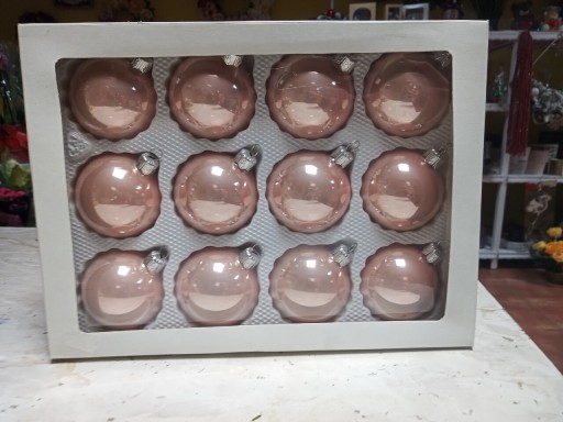 Zdjęcie oferty: Komplet 10 szklanych bombek róż 6cm
