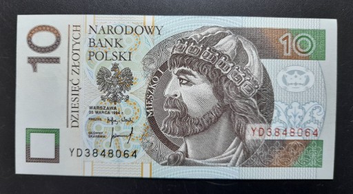 Zdjęcie oferty: Banknot 10 zł 1994 rok seria YD
