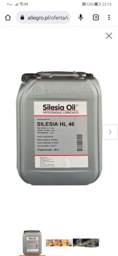 Zdjęcie oferty: Olej hydrauliczny Silesia oli HLP 46 20l 