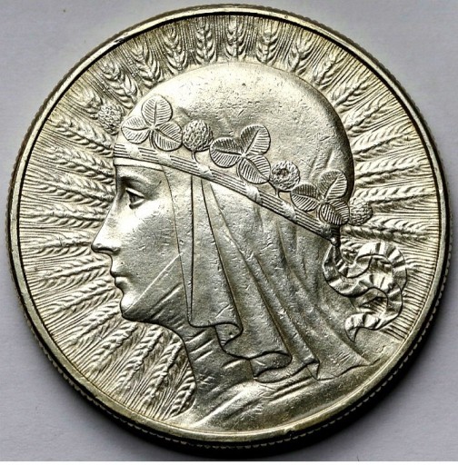 Zdjęcie oferty: Moneta obiegowa II RP głowa kobiety 10zl 1932rbzm 