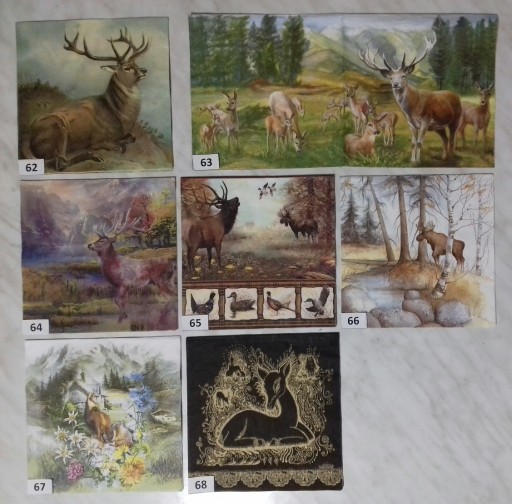 Zdjęcie oferty: Serwetki decoupage jelenie, łosie, polowanie