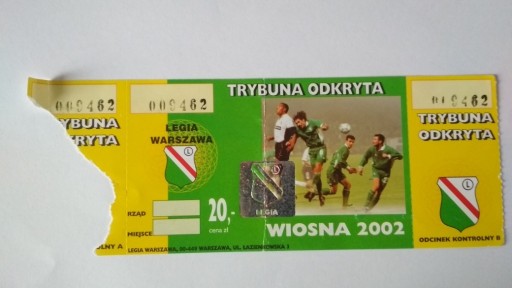 Zdjęcie oferty: Bilet Legia Warszawa - Polonia Warszawa 2002