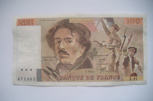 Zdjęcie oferty: BANKNOT FRANCJA  100 Franków 1985 r. seria X.91
