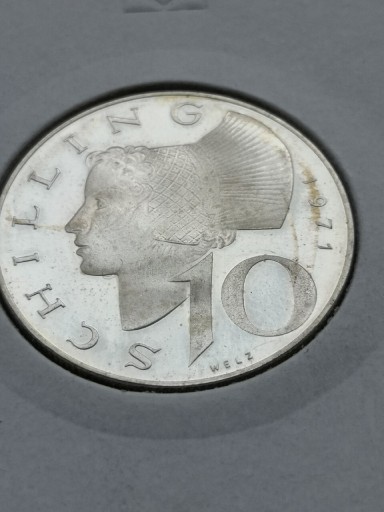 Zdjęcie oferty: 10 schilling 1971r. Austria srebro lustrzanka 