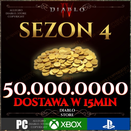 Zdjęcie oferty: Diablo 4 Złoto Gold 50 milion 50.000.000 Sezon 4