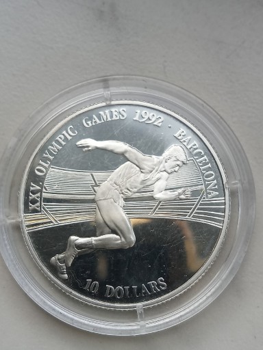 Zdjęcie oferty: Wyspa Cooka 10 Dollars 1990 r Barcelona 92 srebro 