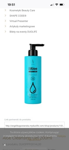 Zdjęcie oferty: Aloe Cleansing Gel 200ml PROMOCJA