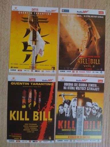 Zdjęcie oferty: KILL BILL 1 i 2 - Tarantino - Komplet 4 ulotek