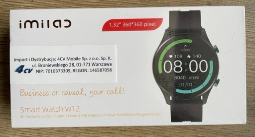 Zdjęcie oferty: Smartwatch IMILAB W12 IP68 PULSOKSYMETR GloryFit