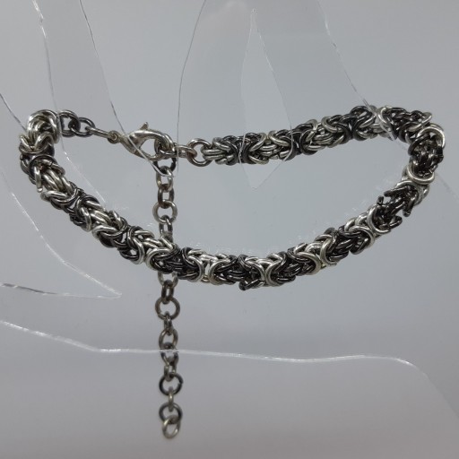 Zdjęcie oferty: Bizantyjski srebrny czarny, chainmaille królewski