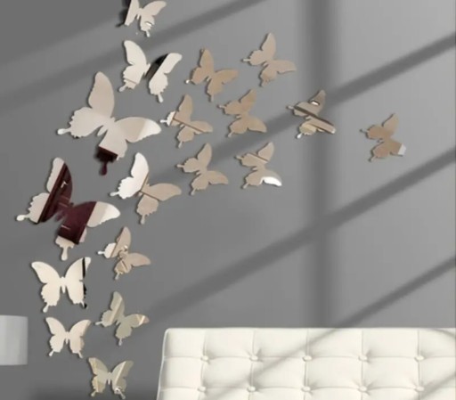 Zdjęcie oferty: Lustrzane motyle w komplecie z dwustronną taśmą