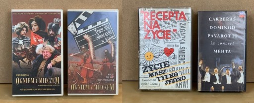 Zdjęcie oferty: Kasety VHS Ogniem i Mieczem, Pavarotti, Reanimacja