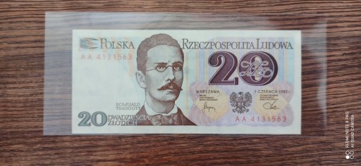 Zdjęcie oferty: Banknot 20 zł seria AA stan bankowy - UNC.