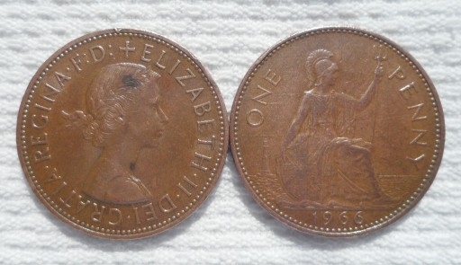 Zdjęcie oferty: Wielka Brytania Elżbieta II 1 penny pens 1966 1szt