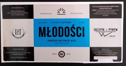 Zdjęcie oferty: Młodości American Pale Ale browar Twigg Kraków