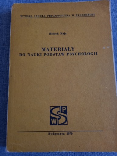 Zdjęcie oferty: Materiały do nauki podstaw psychologii - H. Kaja