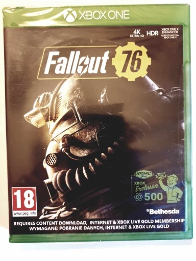 Zdjęcie oferty: NOWY Fallout 76 Xbox One / One X FOLIA 4K HDR