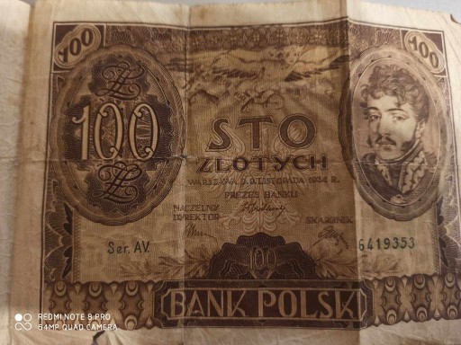 Zdjęcie oferty: unikat banknot sto złotych z 1934 roku