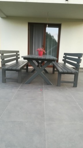 Zdjęcie oferty: Meble tarasowe, ogrodowe, stół + 2 ławki