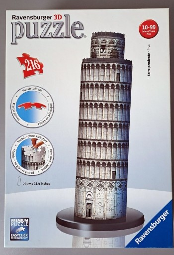 Zdjęcie oferty: Puzzle 3D, Krzywa Wieża, Ravensburger, 216 el.