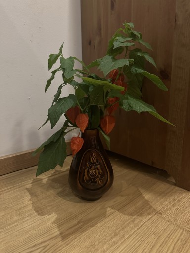 Zdjęcie oferty: Stary wazon ceramiczny z różami, wysokość 19 cm