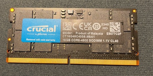 Zdjęcie oferty: Pamięć RAM DDR5 Crucial CT16G48C40S5 16 GB