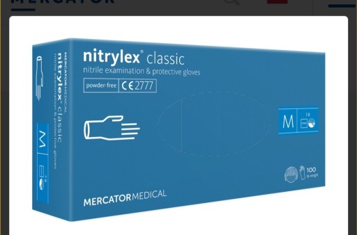 Zdjęcie oferty: Rękawice nitrylowe Mercator Medical, M, 100 sztuk
