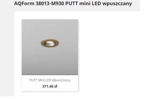 Zdjęcie oferty: Oprawa Aquaform PUTT mini LED 3szt. w cenie 1!!!