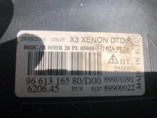 Zdjęcie oferty: Lampa przednia lewa xenon Citroen C5 2006 rok