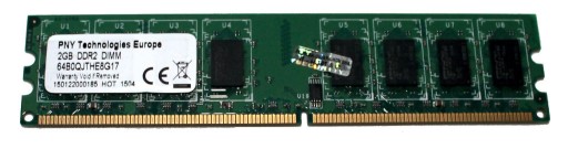 Zdjęcie oferty: Pamięć RAM PNY 2GB DDR2-800 64B0QJTHE8G17