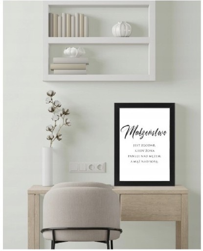 Zdjęcie oferty: Obraz z napisami, plakat w ramie A4. Śmieszny. Ślub