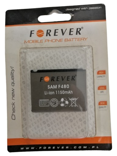 Zdjęcie oferty: Bateria Forever do telefonu Samsung F480 1150 mAh