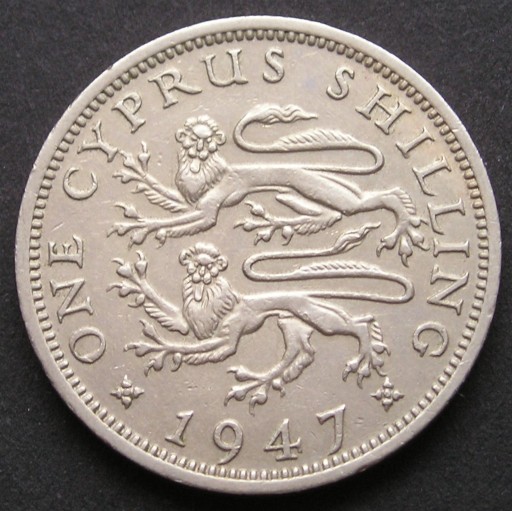 Zdjęcie oferty: Cypr 1 shilling 1947 - król Jerzy VI
