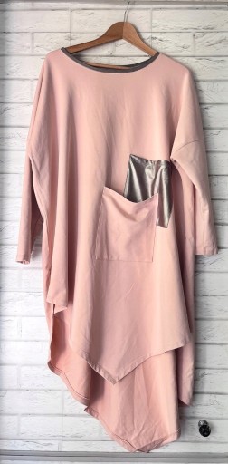 Zdjęcie oferty: Różowa bluza sukienka tunika XXL OVERSIZE pudrowa